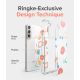 9. Ringke Fusion Design Armored Case Cover with Gel Frame for Samsung Galaxy S22 + (S22 Plus) transparent (Floral) (F593R31)