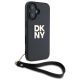 3. DKNY Wrist Strap Stock Logo iPhone 16 Case - Black