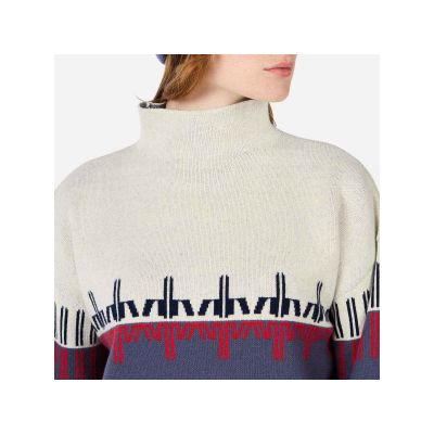 5. ROSSIGNOL W PATTERNED TN SWEATER blue women's sweater