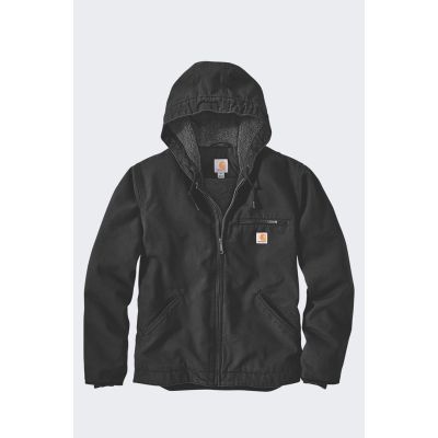 Carhartt Washed Duck Sherpa Lined Black Jacket