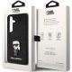 8. Karl Lagerfeld Fixed Glitter Ikonik Logo Metal Pin case for Samsung Galaxy S24+ - black