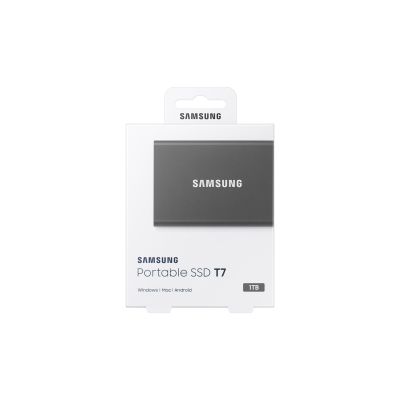 8. Samsung T7 External SSD Drive (1TB; USB 3.2; Gray; MU-PC1T0T/WW)