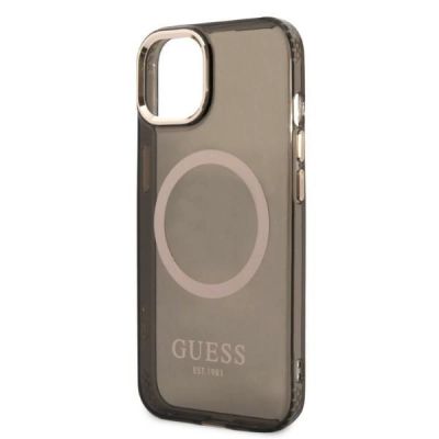 6. Guess Gold Outline Translucent MagSafe case for iPhone 13 - black