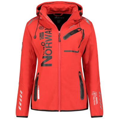 2. Geographical Norway Reine Red/Black LADY 007 Women's Hooded Softshell Jacket (WU8187F/GNO-RED-BLACK)/WU8088