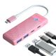 2. Orico PAPW2AC-C3-C3 USB Hub 4-port 2x USB-A 3.0 1x USB-C 3.0 with USB-C PD 100W charging 0.15m - pink
