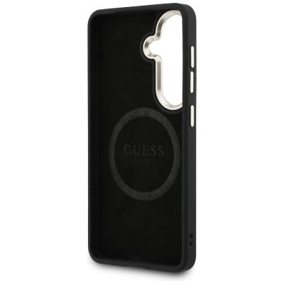 7. Guess Saffiano Peony Embossed Ring MagSafe case for Samsung Galaxy S26+ - black