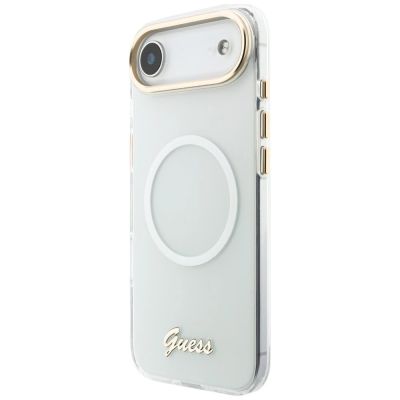 3. Guess IML Gradient Script Metal MagSafe Case for iPhone Air - White