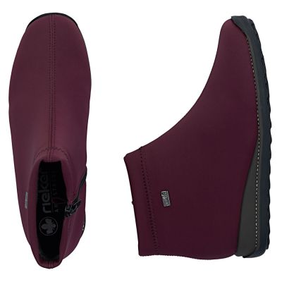5. Rieker TEX 98251-35 waterproof insulated burgundy women's ankle boots