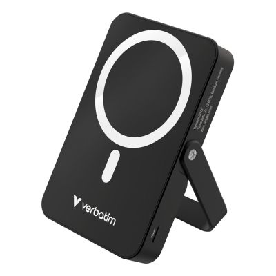 Verbatim Charge 'n' Go Magnetic Wireless Lithium Polymer (LiPo) 10000 mAh Wireless Charging Black