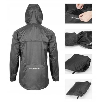 4. Rockbros YPY013BKL rain jacket breathable windproof L - black