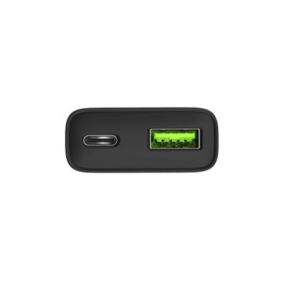 10. NATEC RIBERA GAN SLIM WALL CHARGER 1X USB-A + 1X USB-C 20W BLACK