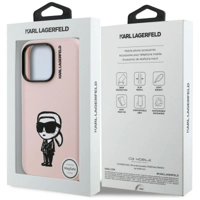 8. Karl Lagerfeld Silicone Karl Sketch MagSafe Case for iPhone 16 Pro Max - Pink