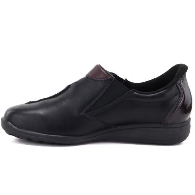 3. Black women's leather wedge shoes M.Daszyński SFY2647-5
