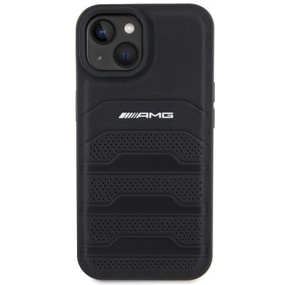 3. AMG Leather Debossed Lines case for iPhone 15 - black