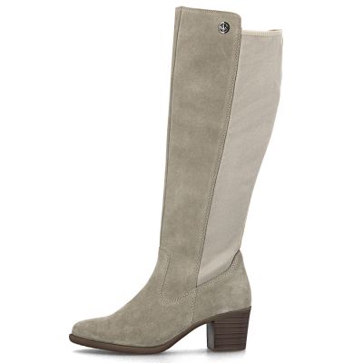 3. Women's leather insulated high-heeled boots, beige, Rieker Y2050-60