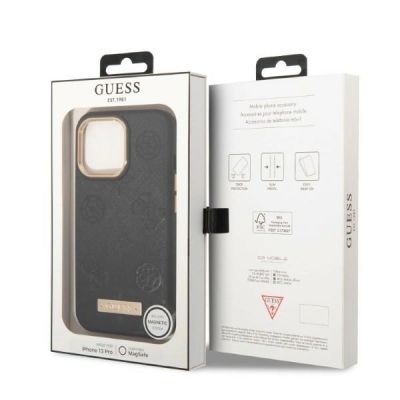 8. Guess GUHMP13LSAPSTK iPhone 13 Pro / 13 6.1" black/black hardcase Peony Logo Plate MagSafe
