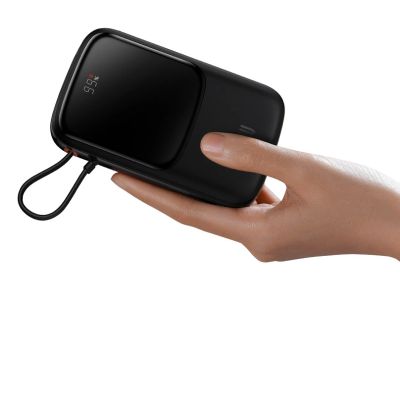 14. Powerbank 10000mAh 20W Baseus Qpow Pro Overseas Edition + USB C 3A Cable - Black