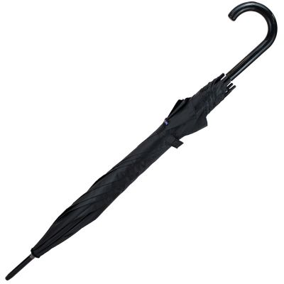 3. Long semi-automatic umbrella with curved handle, black, SEMI LINE