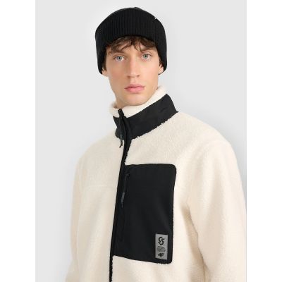 4. Men's regular sherpa fleece with stand-up collar 4F 4FRAW25TFLEM456-12S