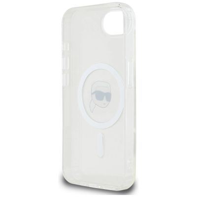 7. Karl Lagerfeld IML Metal Karl Head MagSafe Case for iPhone 16e White