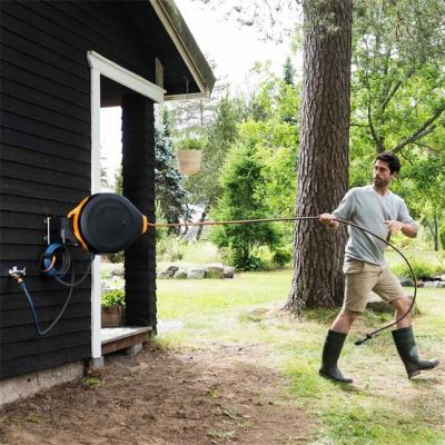 3. Fiskars 1027095 Garden Hose Holder Fiber, Metal Black