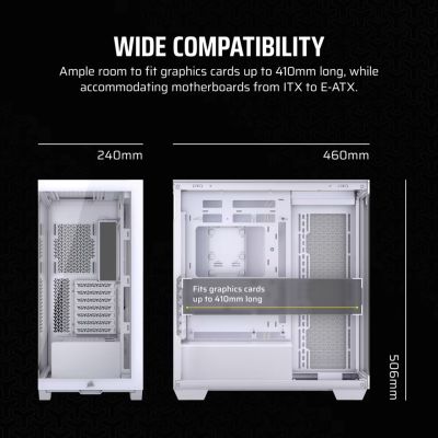 8. Corsair 3500X RSR ARGB Tempered Glass Mid-Tower Case, White
