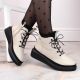2. Filippo W PAW482 beige insulated leather platform ankle boots