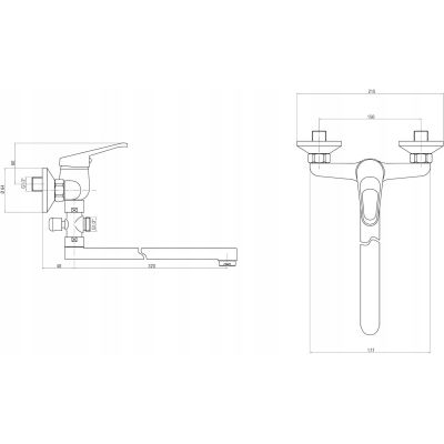 2. Deante Neo Lobo BYU056M wall-mounted washbasin tap