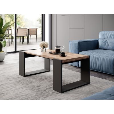 2. WOOD coffee table 120x55x46 wotan oak + anthracite