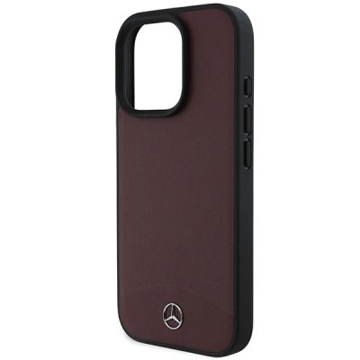 6. Mercedes Textured And Plain Leather MagSafe case for iPhone 16 Pro Max - red