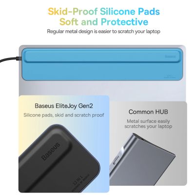 13. Baseus EliteJoy Gen2 Universal 12-in-1 USB HUB with 25cm USB-C Cable, Notebook Stand, USB-A / USB-C / DP / HDMI / SD / TF / RJ45 / 3.5mm Jack / PD 100W Gray (WKSX030213)