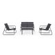 5. Black Forest Textilene Garden Furniture Set: Two Chairs, a Lounger and a Folding Table, Black