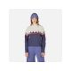 ROSSIGNOL W PATTERNED TN SWEATER blue women's sweater