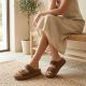 6. Women's brown leather wedge sandals Vinceza 66916