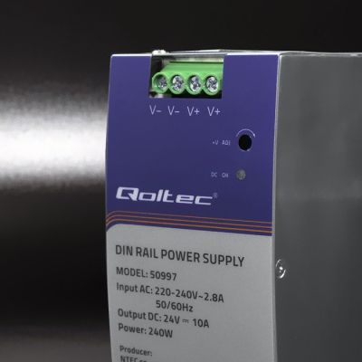 5. QOLTEC INDUSTRIAL DIN RAIL POWER SUPPLY | 240W | 24V | 10A