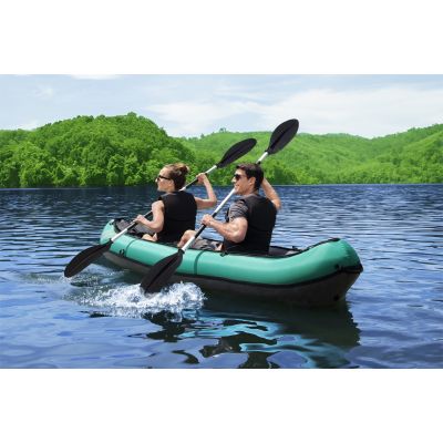 7. Bestway 65052 / 24 Sport Kayak 2 Seater Black, Green, Gray, Mint Acrylonitrile Butadiene Styrene (ABS), Nylon, Polyester, Polypropylene (PP), Polyvinyl Chloride (PVC) Inflatable Kayak