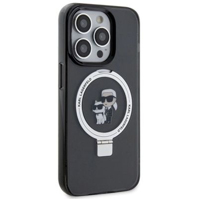 4. Karl Lagerfeld KLHMP13LHMRSKCK iPhone 13 Pro 6.1" black/black hardcase Ring Stand Karl&Choupette MagSafe