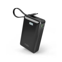 Powerbank SBS 20000 mAh 20W with built-in USB-C cable and digital display - black