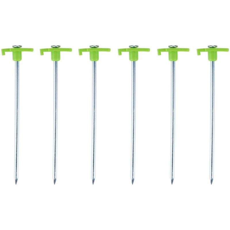 7. TENT PEGS 19CM SET 6 PCS METAL PLASTIC CAMP ACTIVE
