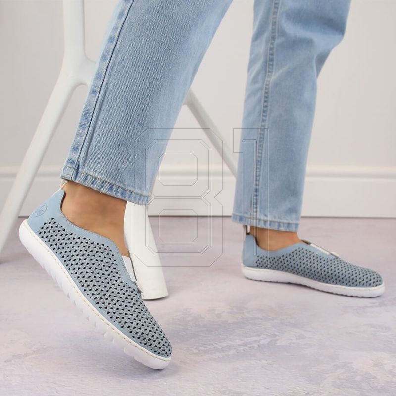 3. Comfortable openwork shoes Rieker W RKR653 blue