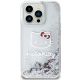 3. Hello Kitty Liquid Glitter Charms Kitty Head case for iPhone 14 Pro Max - silver