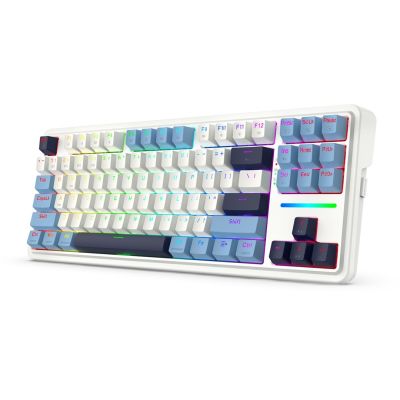 REDRAGON K728WBB-RGB-PRO Antonium Pro Keyboard USB + RF Wireless + Bluetooth White, Blue