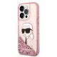 2. Karl Lagerfeld Glitter Karl's Head case for iPhone 14 Pro - pink
