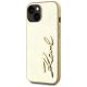2. Karl Lagerfeld Wrinkled Metal Signature iPhone 15 Case - Gold