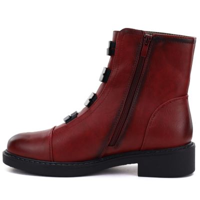 3. Women's winter ankle boots on a block red M.Daszyński SA252-16 SA252-1