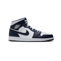 Men's Air Jordan 1 MID Metalic Obsidian Sneakers - 554724-174