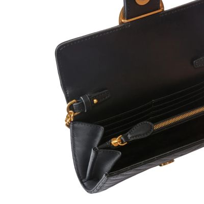 4. Pinko Love Bag One Wallet Chevron Black - 100062A0GK-Z99Q