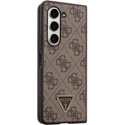 5. Guess Leather 4G Triangle Strass case for Samsung Galaxy Z Fold 5 - brown