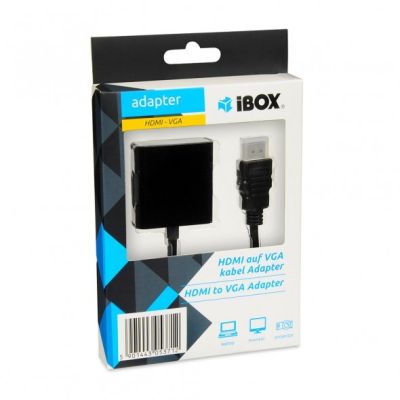 4. IBOX IAHV01 Adapter (HDMI M - D-Sub (VGA) F; 1m; black)
