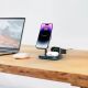 6. Tech-Protect QI15W-A27 3-in-1 Inductive Charger with MagSafe Stand for Smartphone / Apple Watch / AirPods - Black